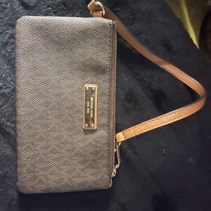 Michael Kors Brown Wristlet Clutch